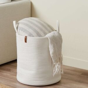 Multipurpose Cotton Rope Storage Basket - White