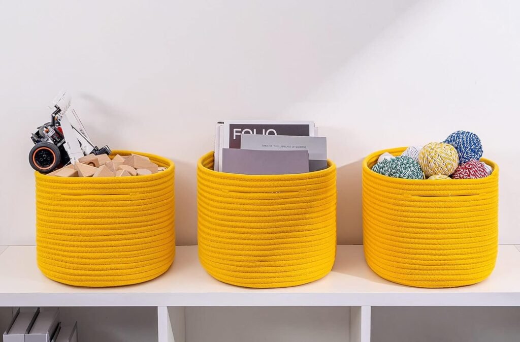 Light orange storage basket Pakistan Oval cotton rope organizer Tabletop toy basket for kids Fabric shelf basket for baby room Decorative cotton basket for home Multipurpose organizer basket Pakistan Rope basket online shopping Pakistan Storage baskets for Daraz Cotton gift basket for home décor