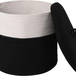 Laundry Basket with Lid –Storage Bin for Toys, Clothes & Blankets