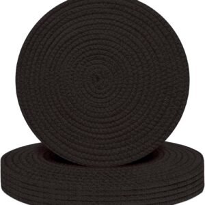 Black cotton rope placemats set