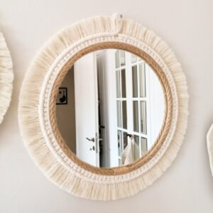 Handmade Macrame Wall Mirror – Boho Home Decor